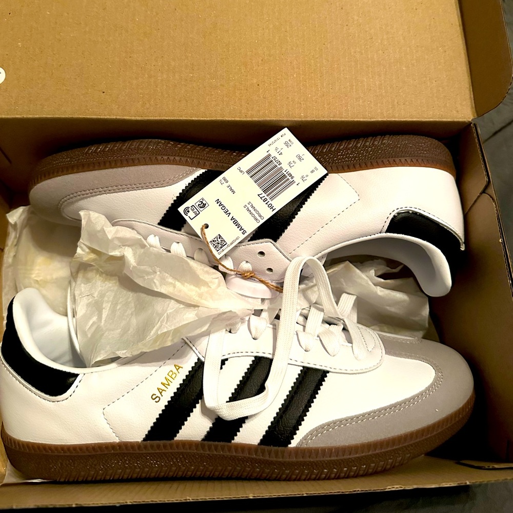 NWT Adidas Samba Vegan White 8M/9W